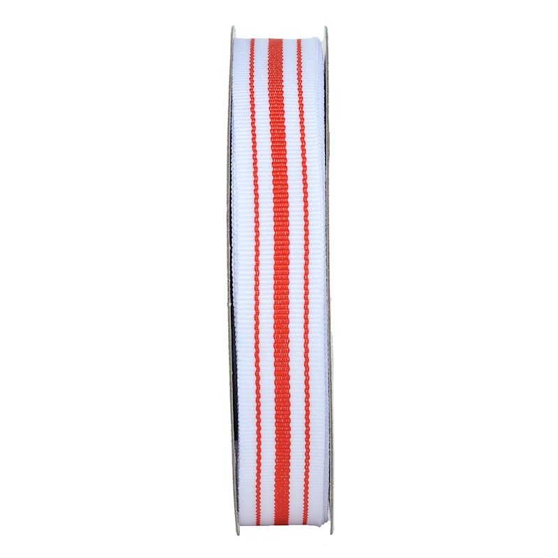 10-Yard Red Striped Ribbon, 3.9" | At Home