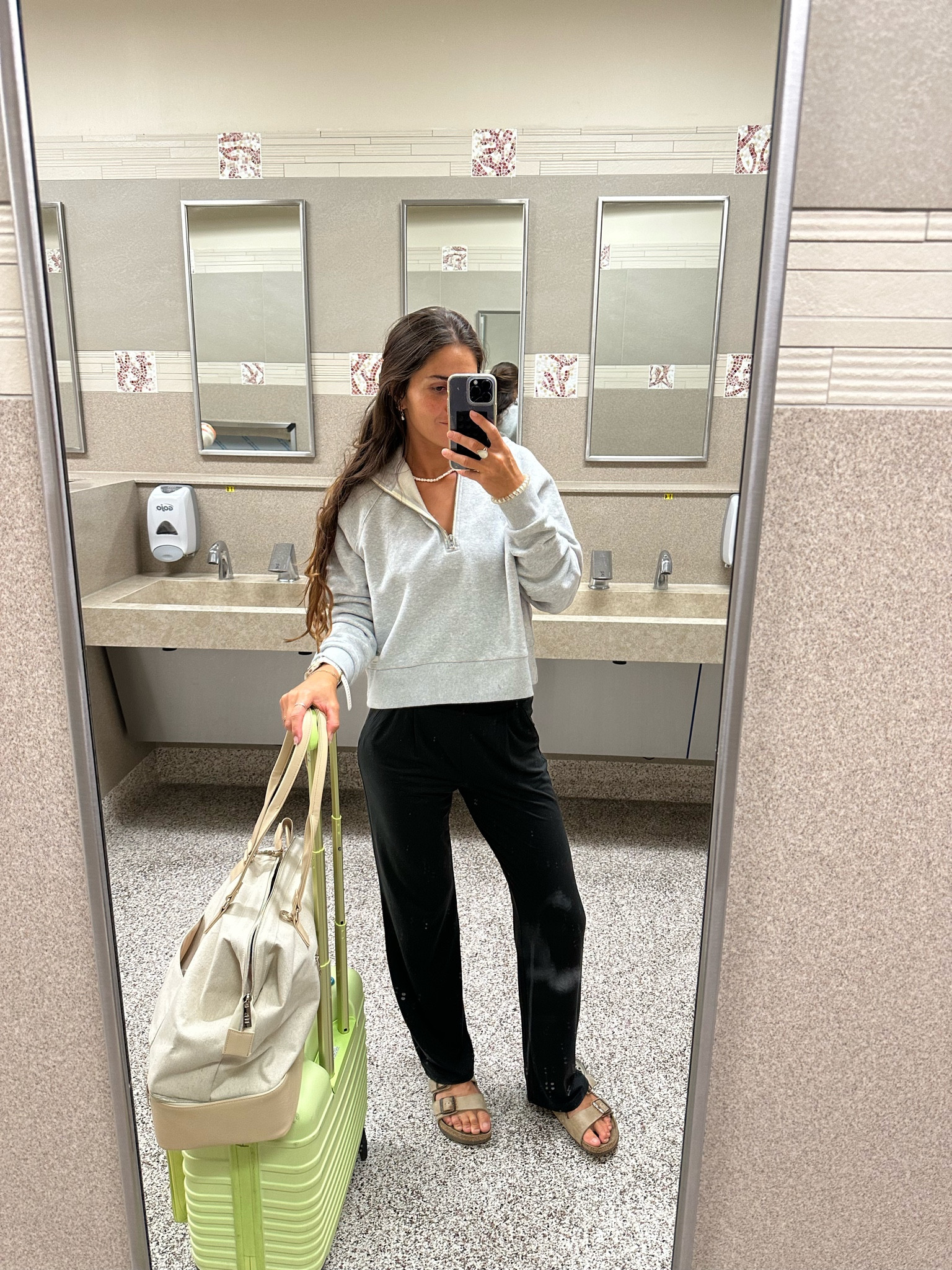 Comfiest travel fit!!! And the cami underneath this sweater is new fav fav fav!!!
