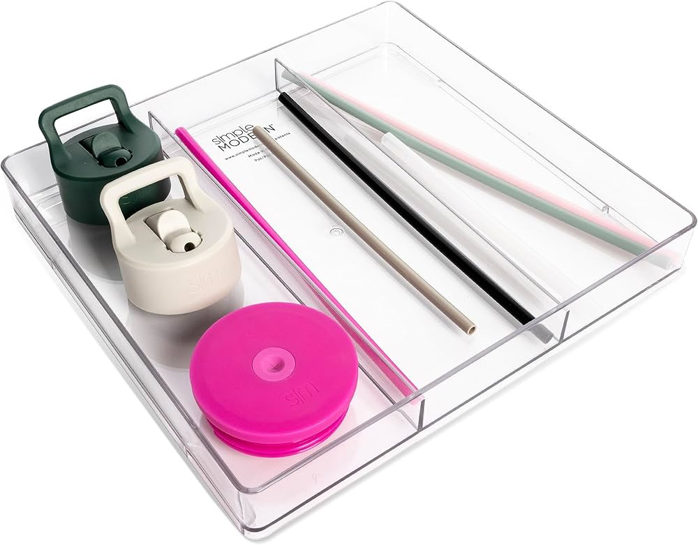 Simple Modern Straw and Lid Organizer for Bottle Organizer | Stackable Storage Plastic Organizer ... | Amazon (US)