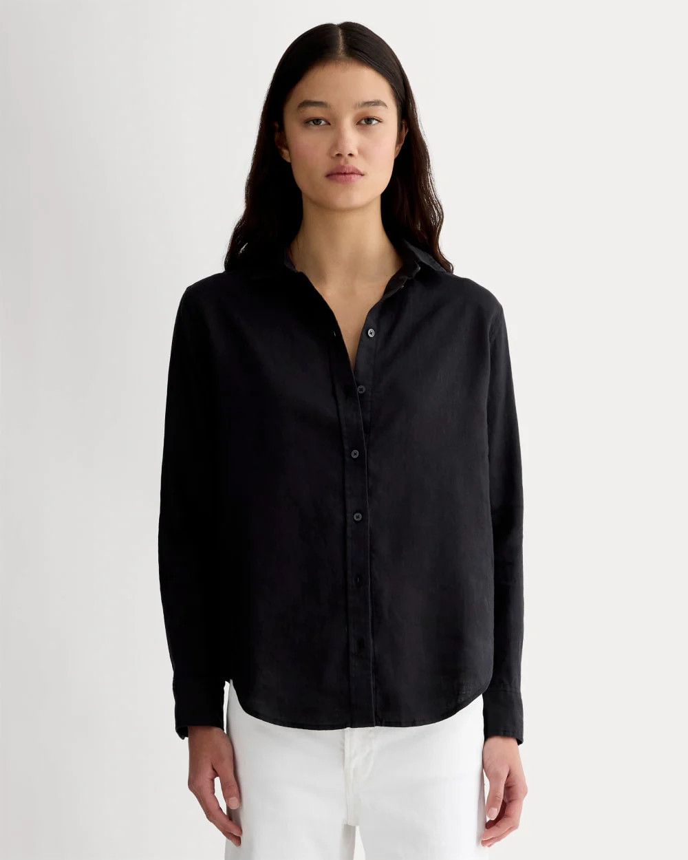 Women's Must-Have Shirt in Linen by Everlane in Black, Size 00 | Everlane