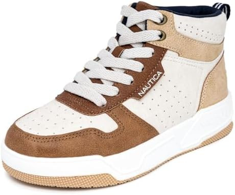 Nautica Kids Sneaker: Lace-Up Fashion Shoe with Boot-Like High Top Design for Boys and Girls (Big... | Amazon (US)