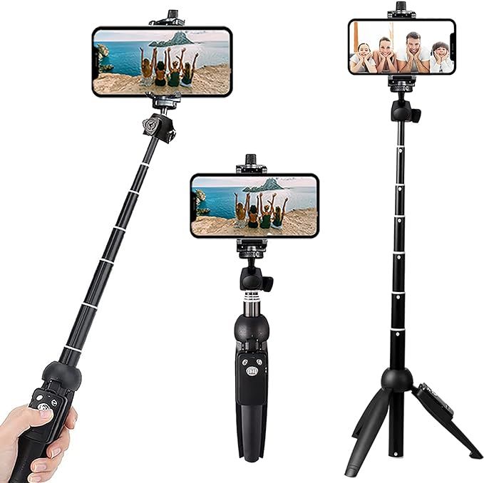 Selfie Stick Portable 40 Inch Aluminum Alloy Selfie Stick Phone Tripod with Wireless Remote Shutt... | Amazon (US)