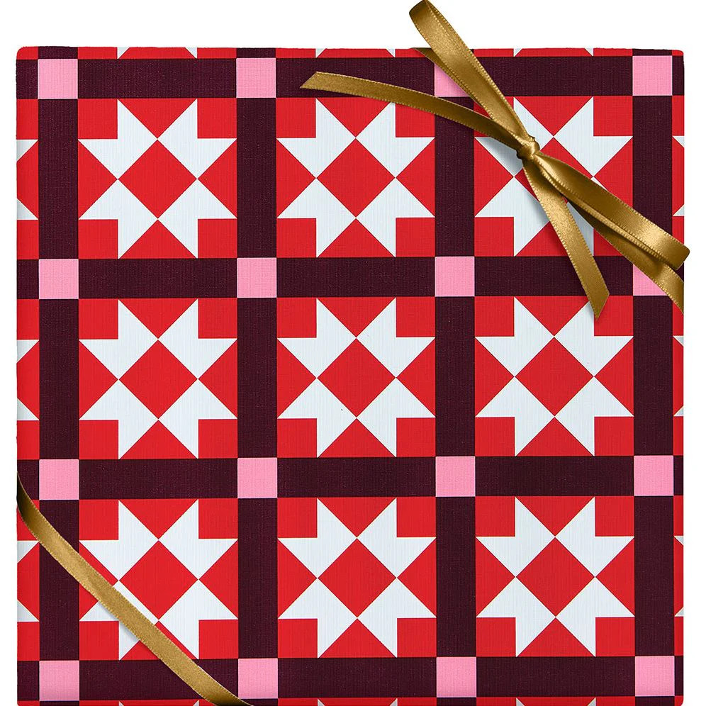 Red Quilt Textured Wrapping Paper | Paper Source