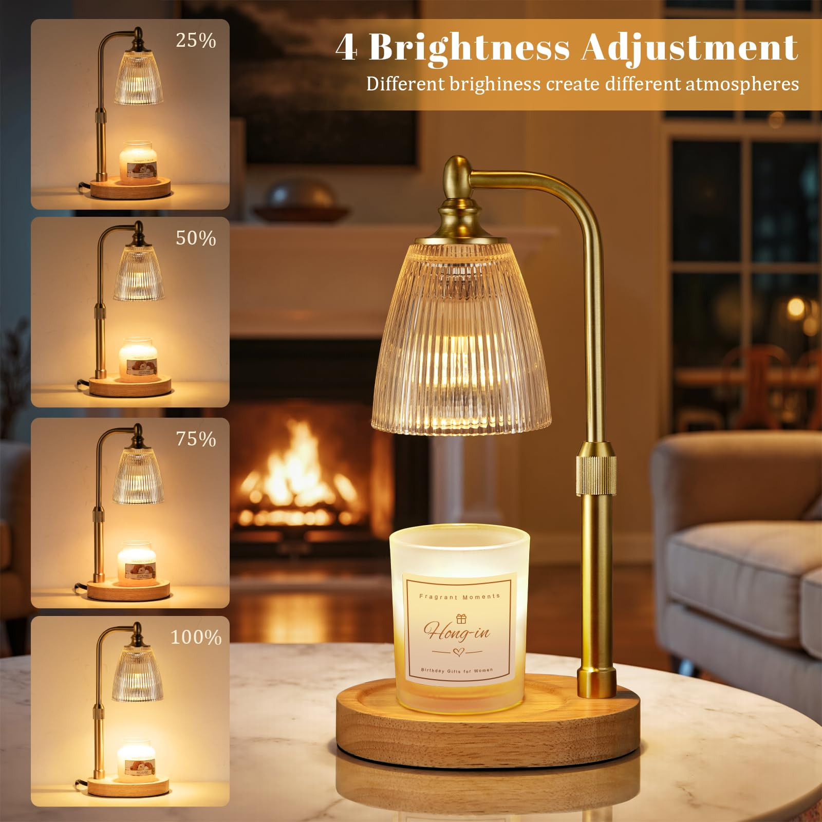 Candle Warmer Lamp with Timer Dimmable,Birthday Gifts for Women Mom Sister,House Warming Gifts Ne... | Amazon (US)