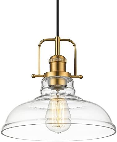 FEMILA Vintage Pendant Lighting, Industrial Farmhouse Hanging Light Fixture, Clear Glass Shade, C... | Amazon (US)