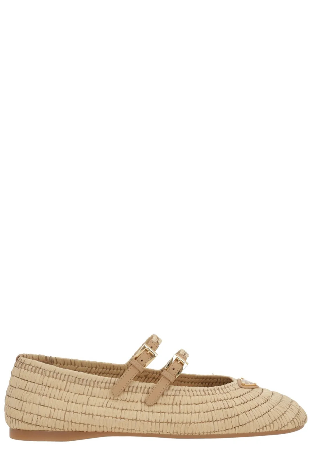 Prada Triangle-Logo Crochet Ballerinas Shoes | Cettire Global