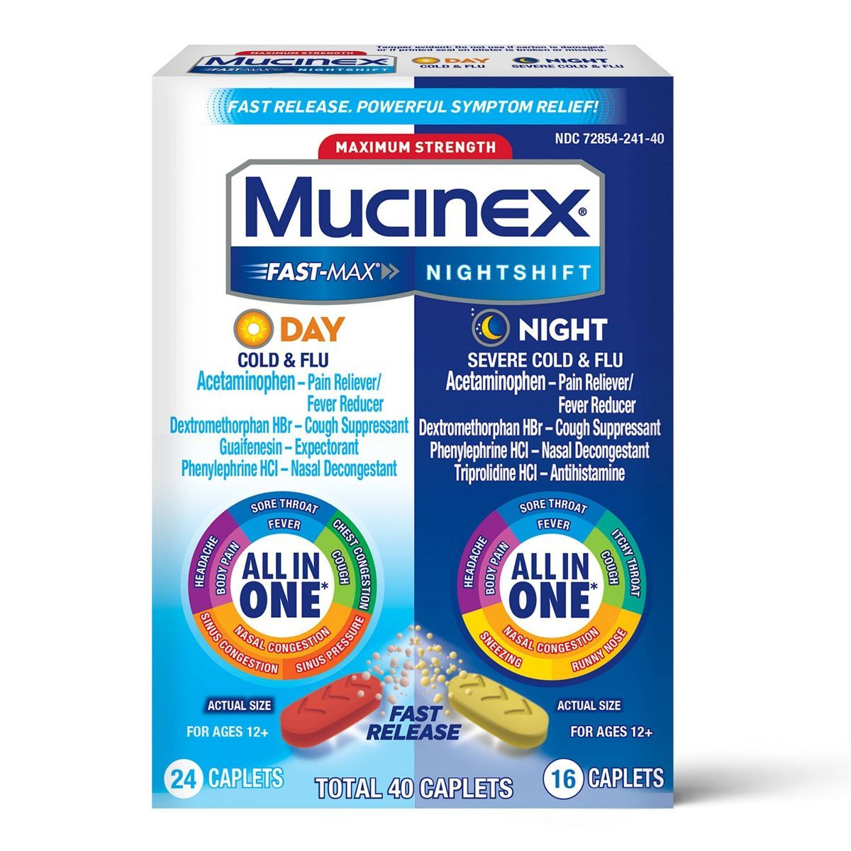 Mucinex Max Strength Cold & Flu Medicine - Day & Night - Tablets - 40ct | Target
