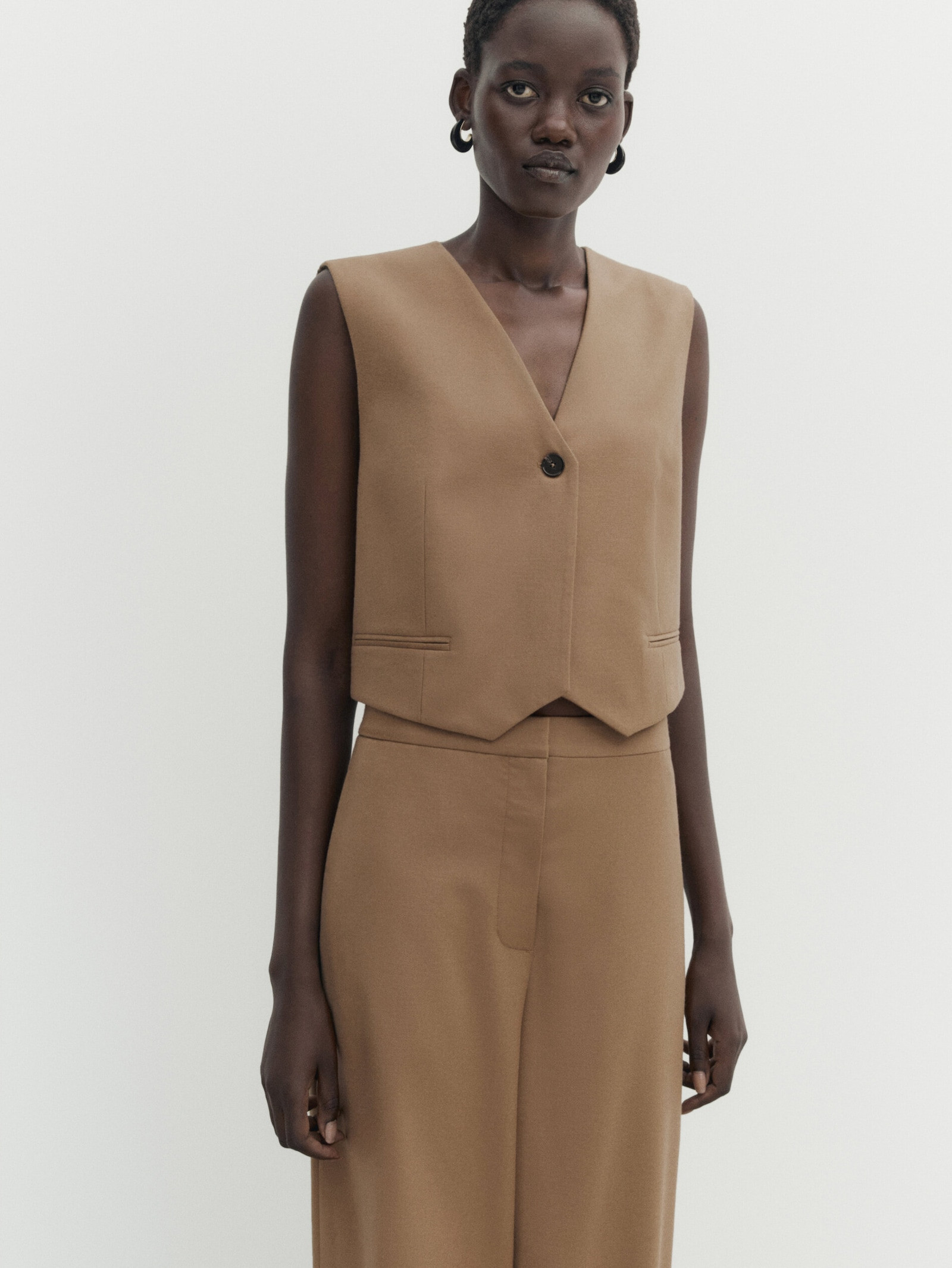 Barrel fit flannel suit trousers | Massimo Dutti UK