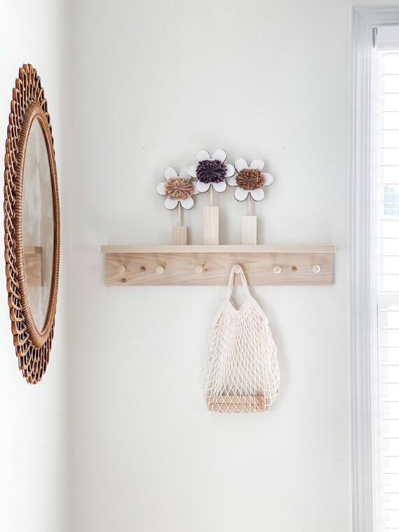 Wood flowers, girls room decor, girl nursery, shelf decor for nursery, nursery decor, girl baby s... | Etsy (US)