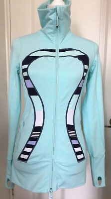 LULULEMON in Stride Big Logo Full Zip Activewear Jacket Color Mint Sz 4 | eBay US