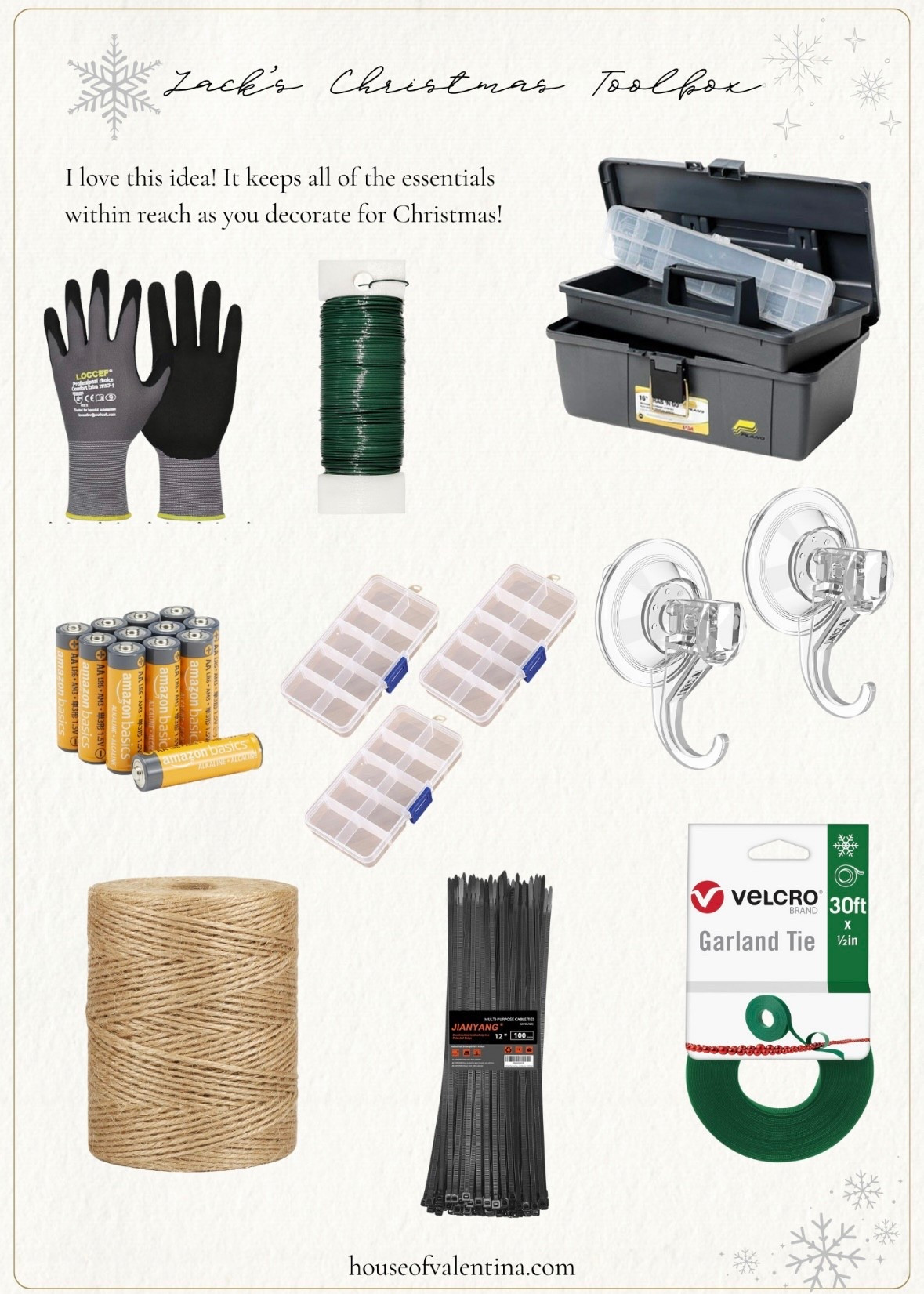OMG this Christmas toolbox idea is GENIUS!!!!  It keeps everything you need for holiday decorating right at your fingertips — hooks, gloves, batteries, zip ties, twine, ALL of it! Total game-changer for stress-free, organized Christmas decorating. I’m obsessed with how practical and smart this setup is… honestly, why didn’t we do this sooner?! Holiday magic just got WAY easier! 

 #LTKGiftGuide #LTKHoliday #LTKSeasonal