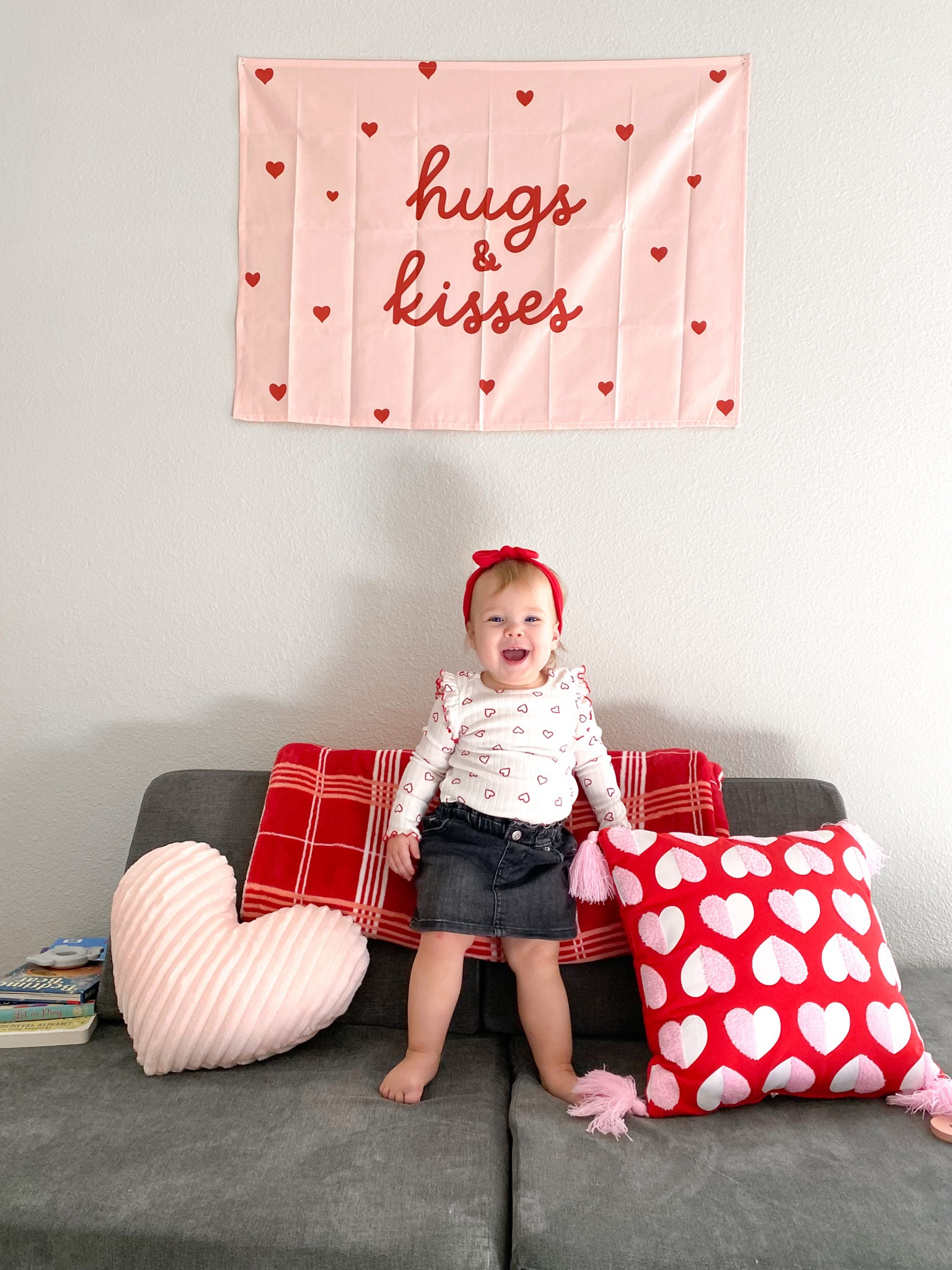 Valentine’s Day nugget set up pink red hearts pillows target baby girl 

#LTKhome #LTKSeasonal #LTKkids
