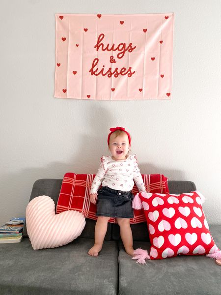 Valentine’s Day nugget set up pink red hearts pillows target baby girl 

#LTKhome #LTKSeasonal #LTKkids