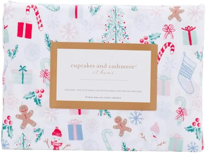 cupcakes and cashmere Christmas Winter Sheet Set (Retro Cute, Full) | Amazon (US)