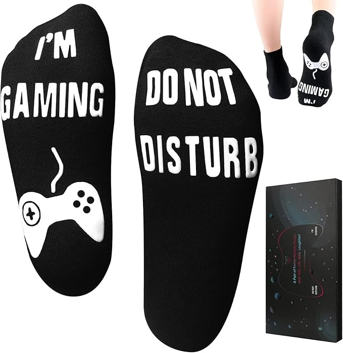 Do Not Disturb I'm Gaming Socks, Gifts for Teenage Boys, Gaming Socks Novelty Birthday Gifts Idea... | Amazon (US)