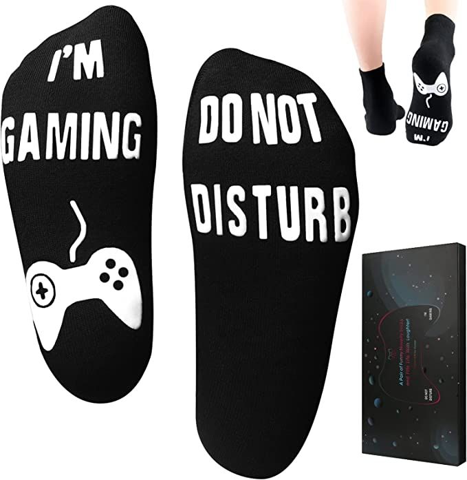 Do Not Disturb I'm Gaming Socks, Gifts for Teenage Boys, Gaming Socks Novelty Birthday Gifts Idea... | Amazon (US)