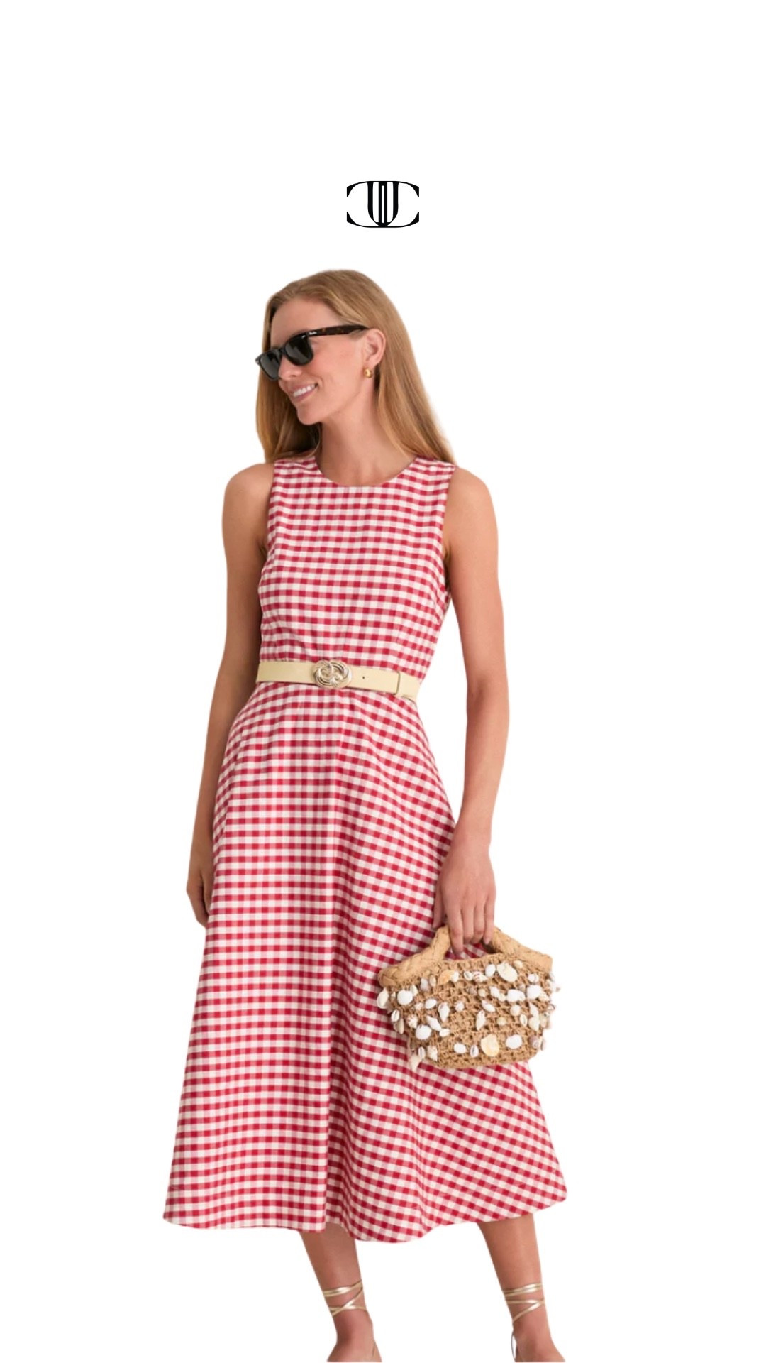 If you like gingham, this is a beautiful option. I think it looks even better how they’ve styled it with a belt so make sure you grab one of those two this is perfect for upcoming Memorial Day or July 4 celebration.