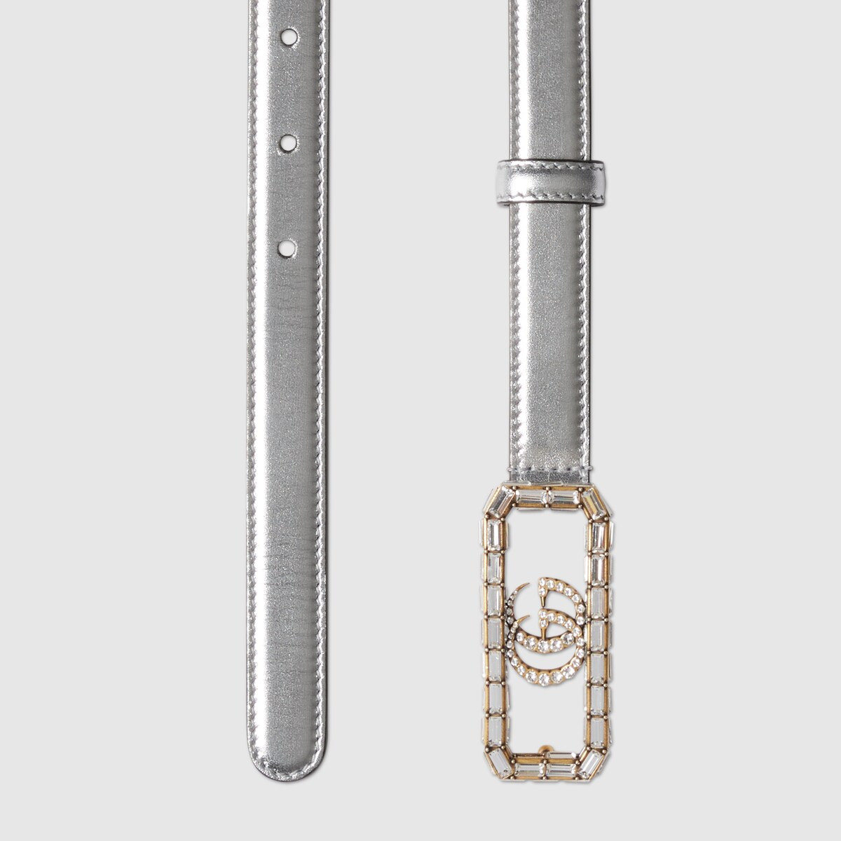 Thin belt with crystal Double G buckle | Gucci (US)