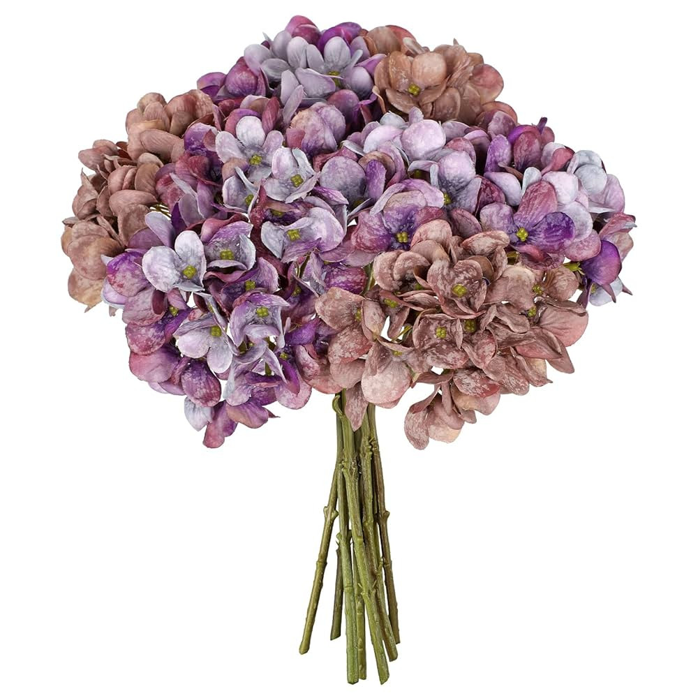9 Pcs Fall Hydrangea Artificial Flowers for Decoration, Fall Artificial Flowers Floral Stems for ... | Amazon (US)