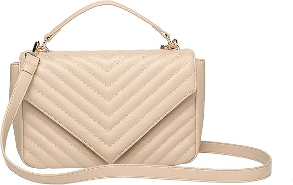 Daisy Rose Quilted Shoulder Cross Body Bag with Top Handle, PU Vegan Leather | Amazon (US)