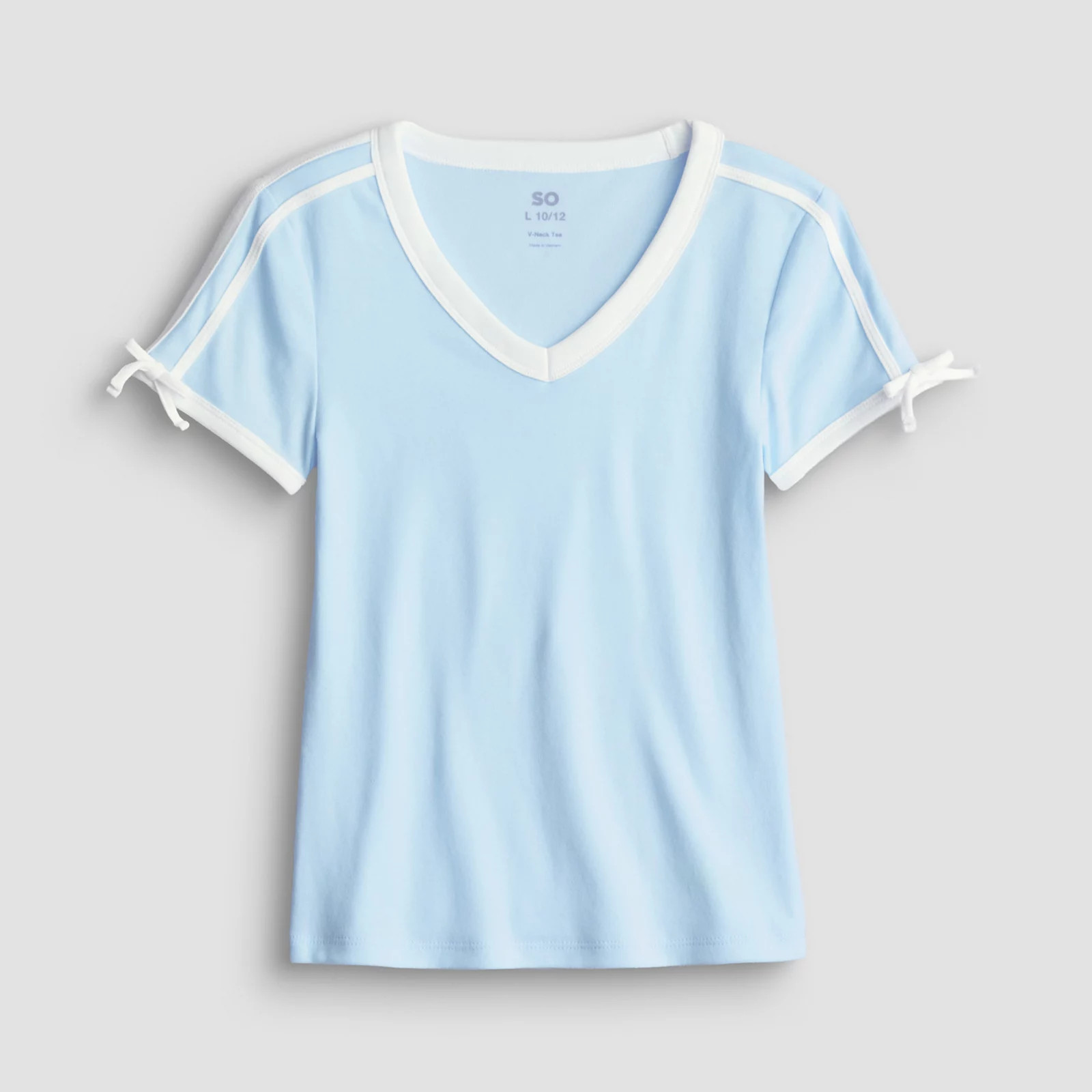Girls 7-16 SO\u00ae V-Neck Bow Tee in Regular & Plus Size | Kohl's