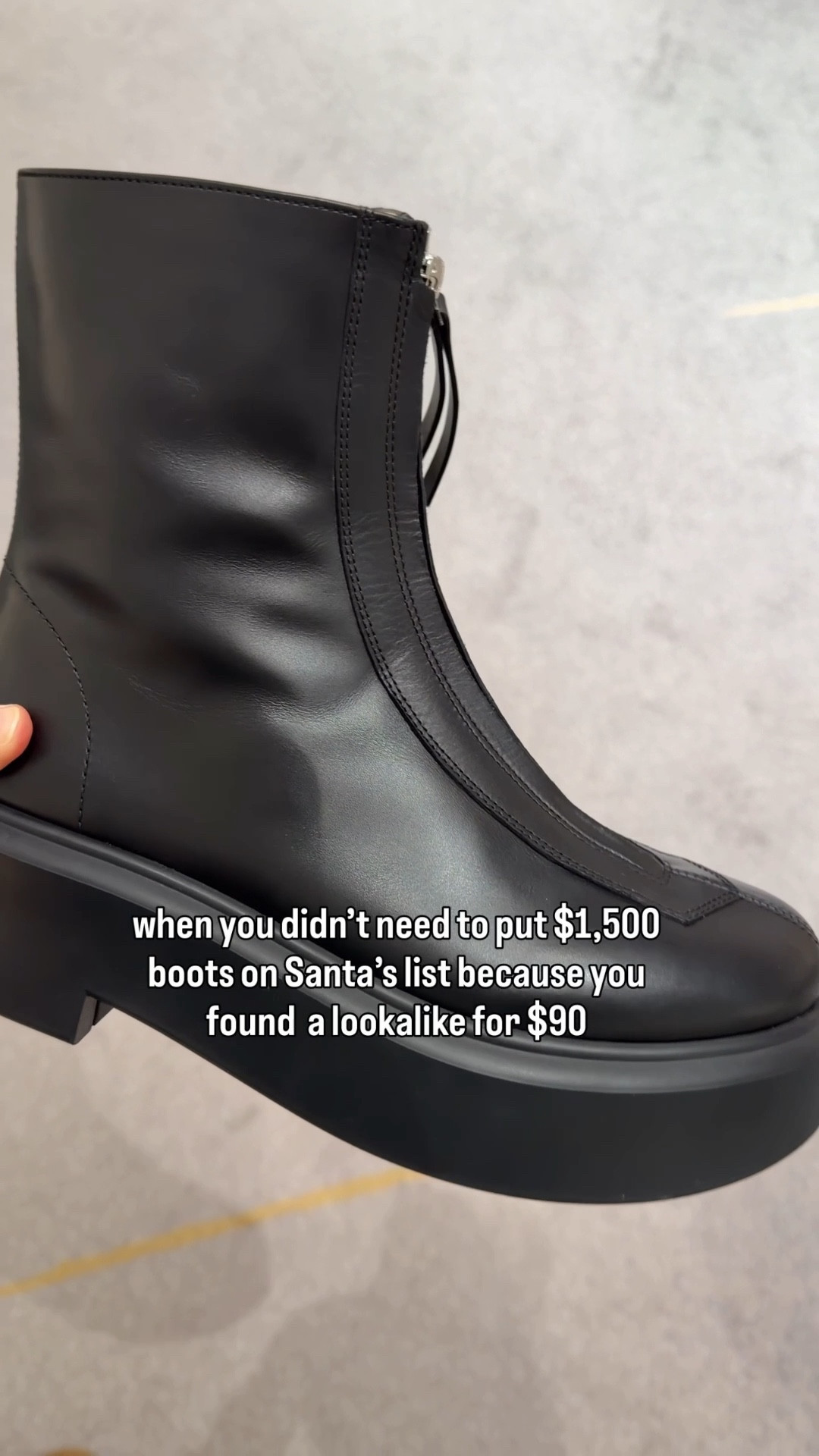 This The Row Zipped boot is so good - perfectly chunky, timeless, and made for winter. But I simply cannot justify dropping $1,500 on boots. The good news? I found another pair that gives the same elevated, wear-with-everything vibe and I honestly like it just as much… for under $100. Cozy, chunky, and still leaves room in the budget for literally everything else. ❤️

The Row Zippered Boot dupe, Amazon dupes, Amazon fashion, Amazon boots, the row dupe, black winter boots

#LTKmomlife #LTKSaleAlert #LTKootd