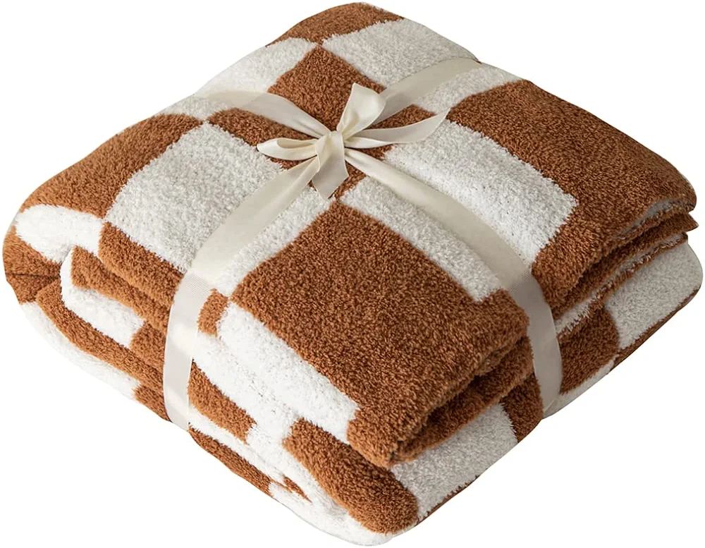 Ultra-Soft Buffalo Checkerboard Grid Fluffy Microfiber Knitted Throw Blanket Super Cozy Lightweig... | Amazon (US)