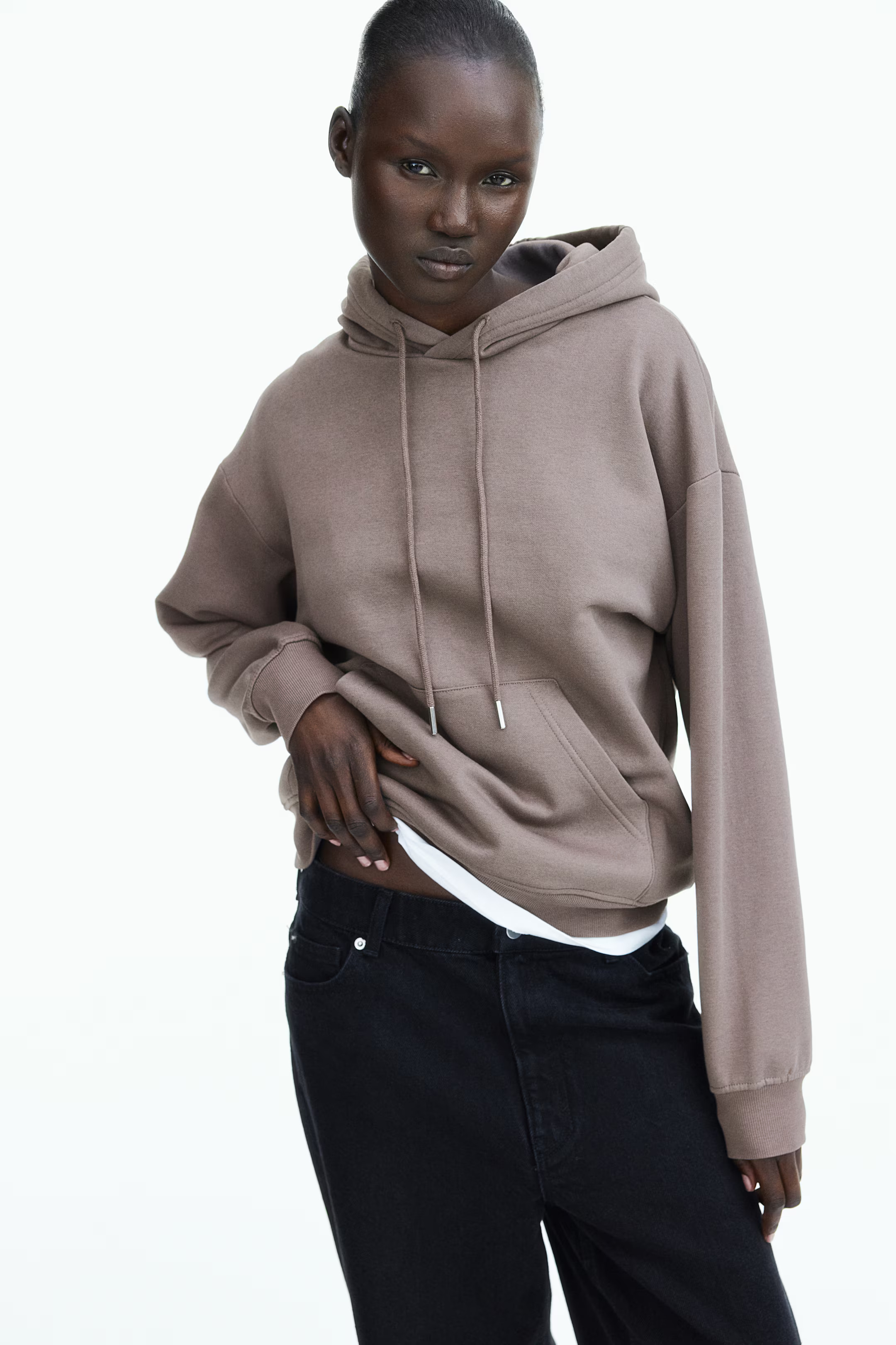Hoodie - Dark taupe - Ladies | H&M US | H&M (US + CA)