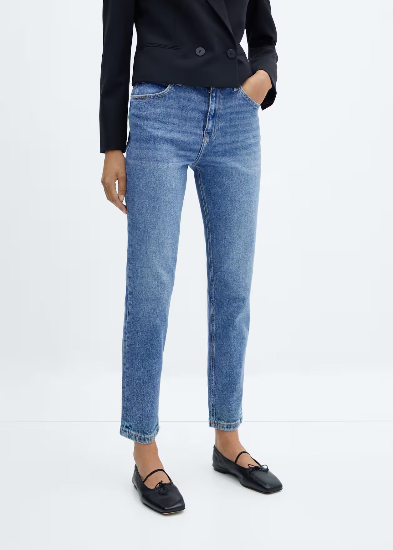 Mom comfort high-rise jeans -  Women | Mango USA | MANGO (US)