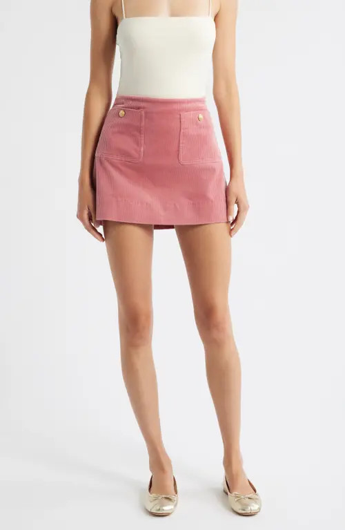 LoveShackFancy Kida Corduroy Miniskirt in Rose at Nordstrom, Size 0 | Nordstrom