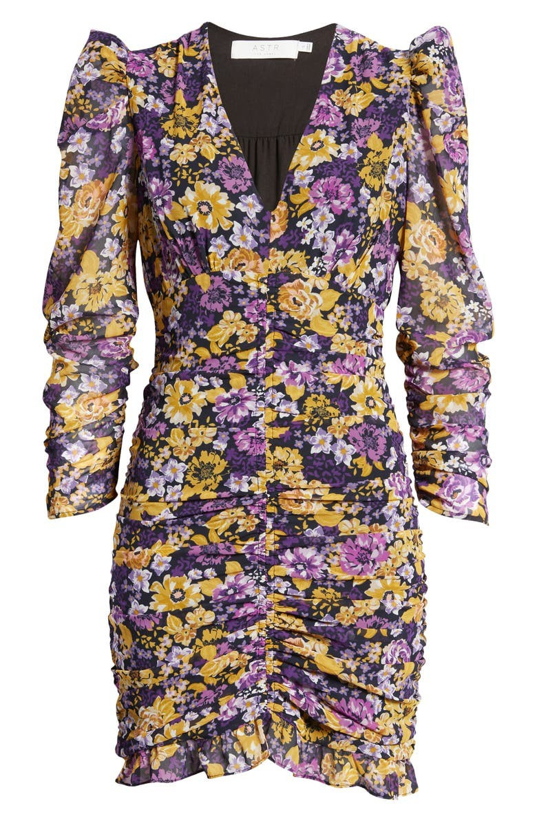 Ruched Long Sleeve Minidress | Nordstrom