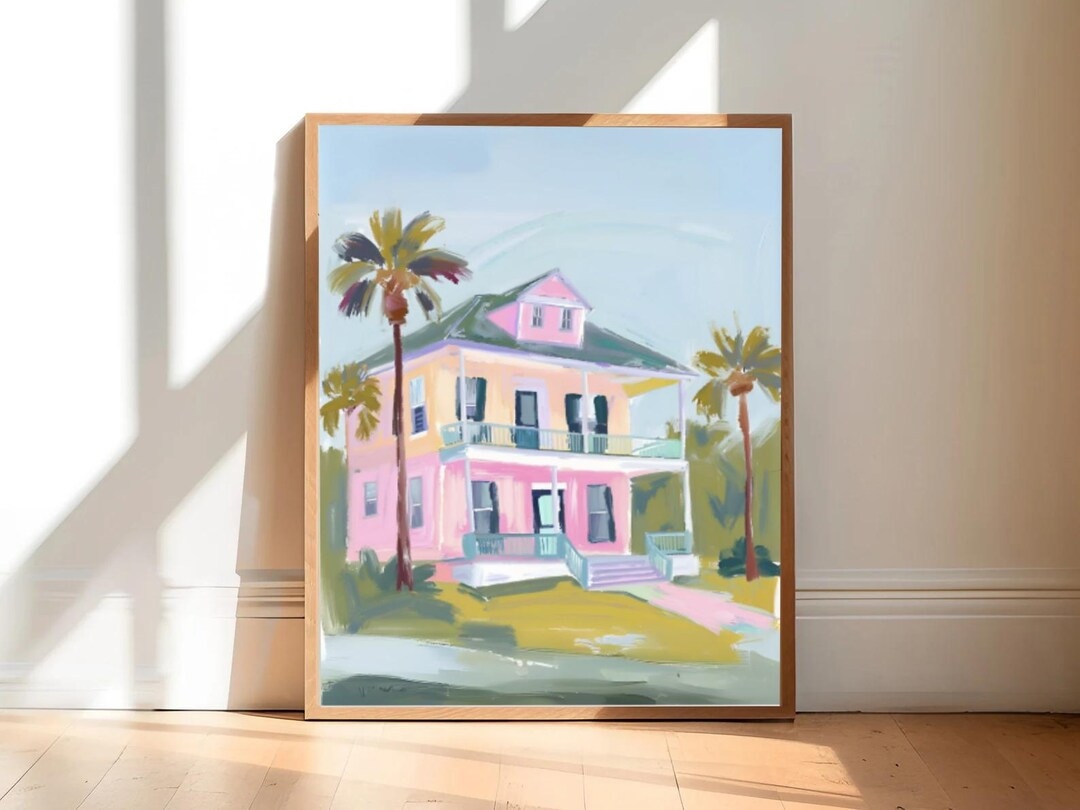 Watercolor Beach Boho Print | Pastel Ocean Landscape Painting | Colorful Coastal Print | Printabl... | Etsy (US)