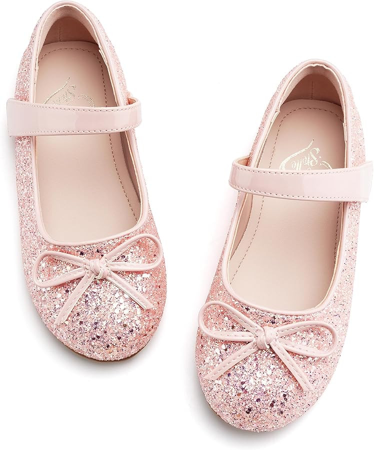 Stelle Girls Mary Jane School Flats Flower Wedding Uniform Party Shoes（Toddler/Little Kids/Big ... | Amazon (US)