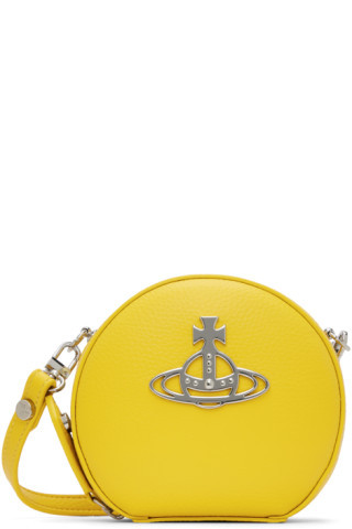 Yellow Re-Vegan Mini Round Crossbody Bag | SSENSE