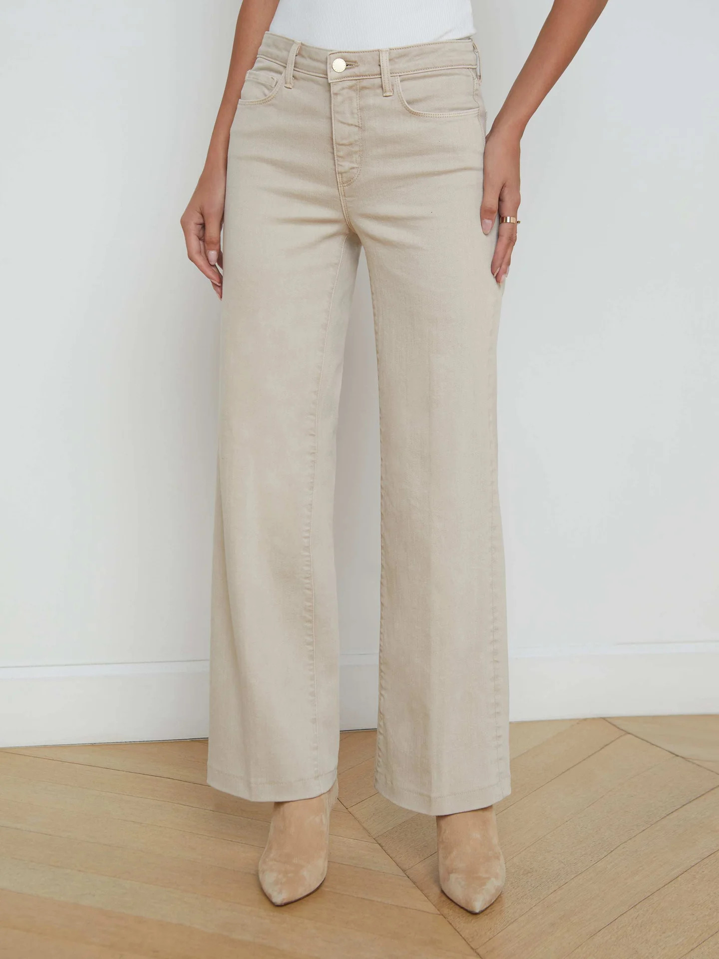 Scottie Wide-Leg Jean in Biscuit | L'AGENCE | L'Agence