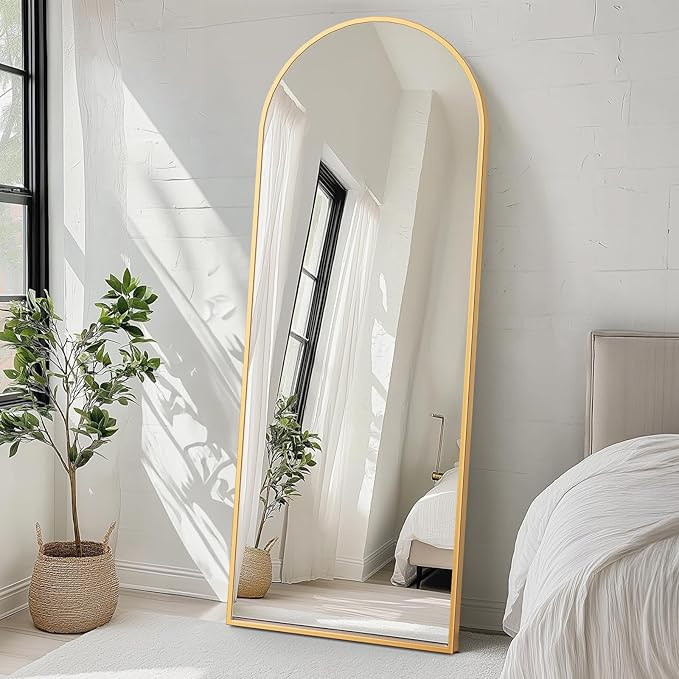Sweetcrispy 71"x26" Arched Full Length Mirror, Standing or Leaning Full Body Mirror with Aluminum... | Amazon (US)