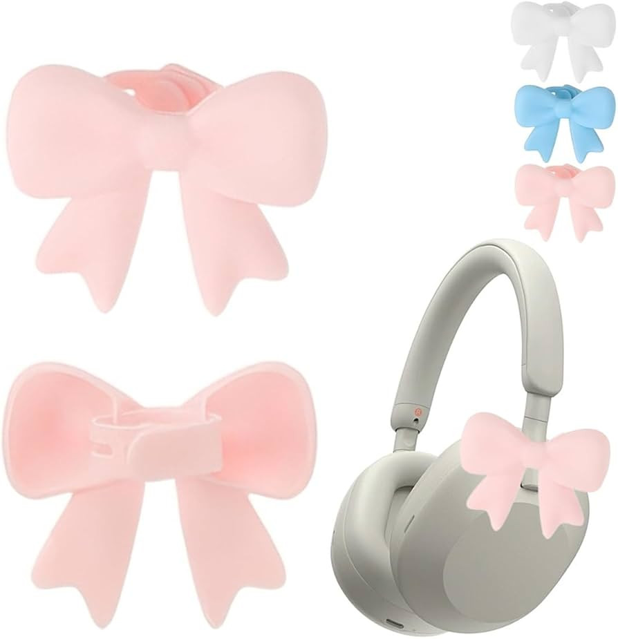 Silicone Bow Headphone Accessory, 2 Pack 3D Bows Decor for Headphones, Cute Earphone Decorations,... | Amazon (US)