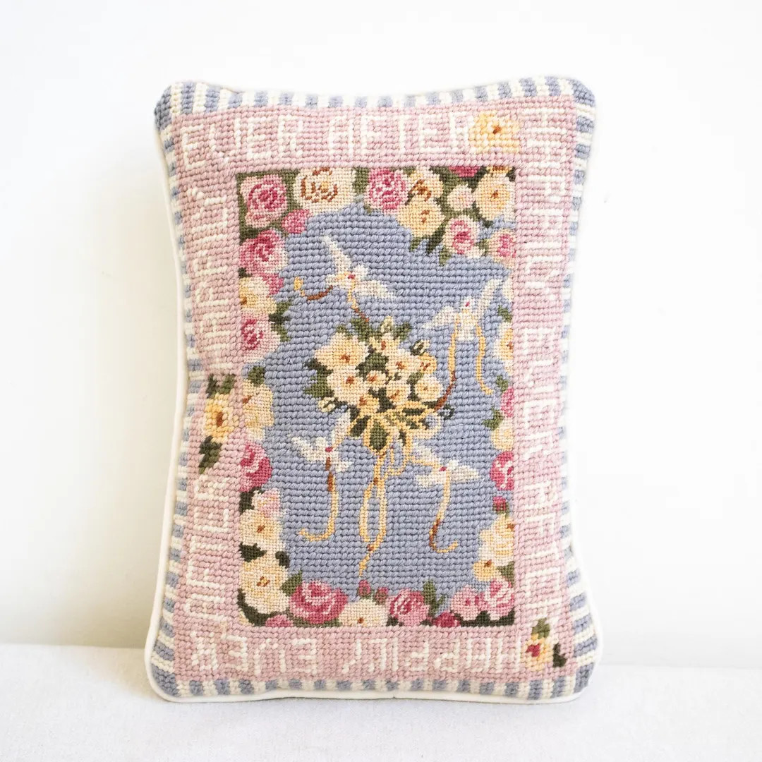 Vintage Needlepoint Bridal Pillow Happily Ever After Doves and Bouquet Wedding Gift | Etsy (US)