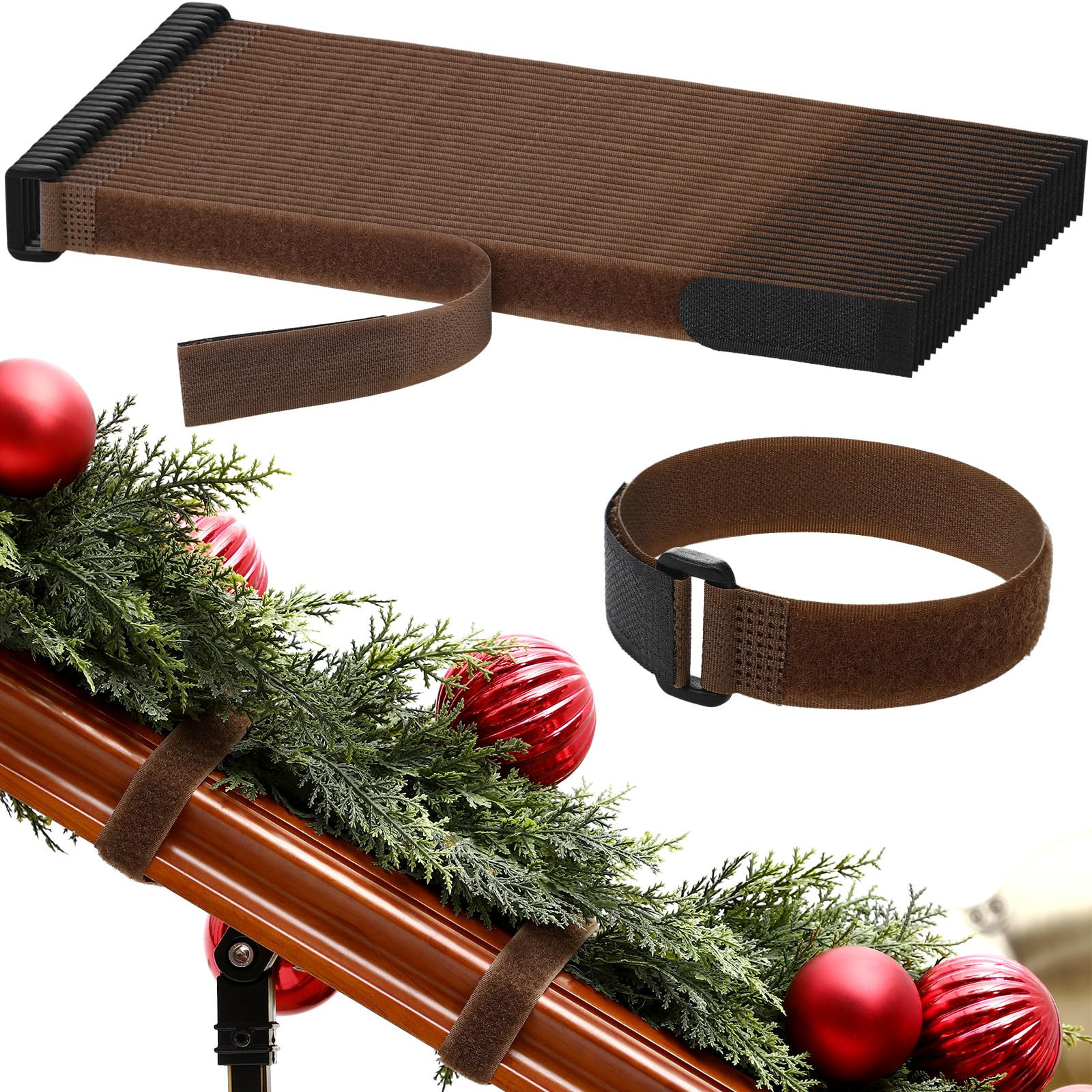 50 Pcs 12inch Christmas Garland Ties Decorative Reusable and Flexible Banister Ties for Garland W... | Amazon (US)