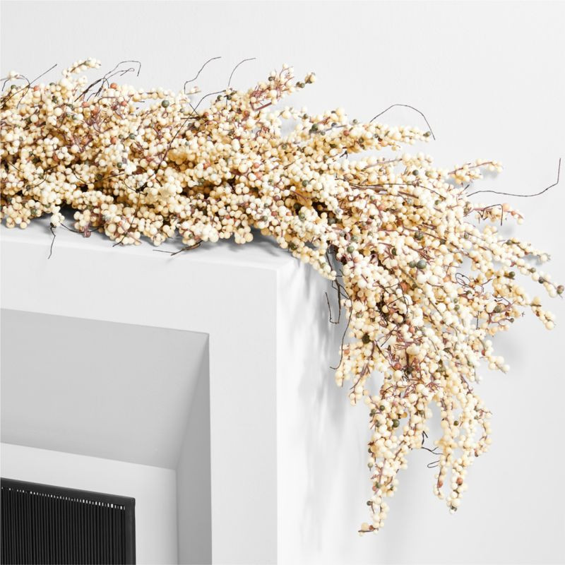 Faux White Mini Berry Garland + Reviews | Crate & Barrel | Crate & Barrel