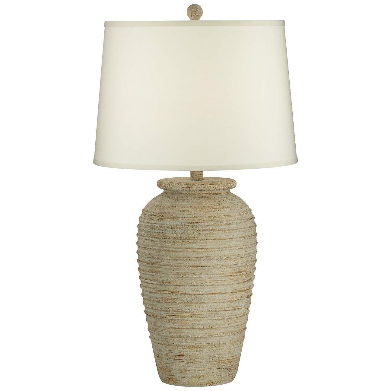 Austin Sand Ridged Southwest Rustic Jug Table Lamp With USB Dimmer | Lamps Plus