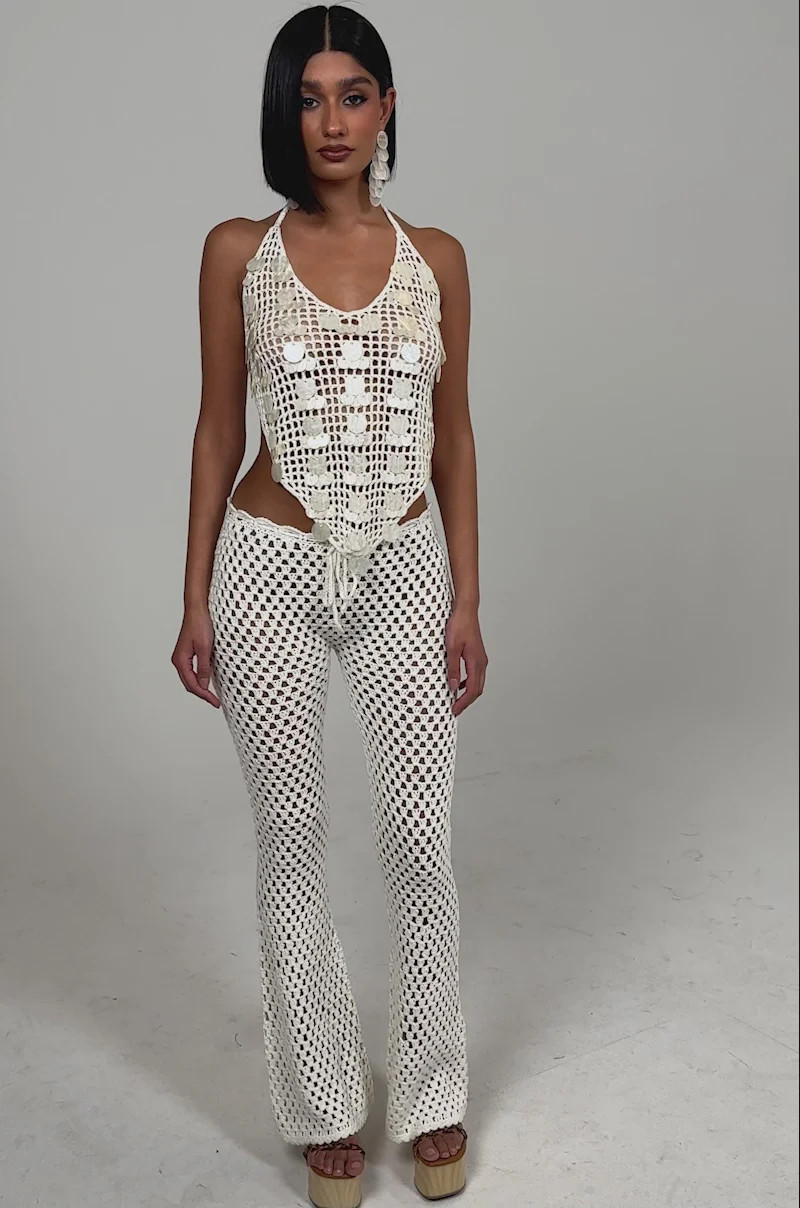 BEACH VIBES CROCHET FLARED PANT | AKIRA