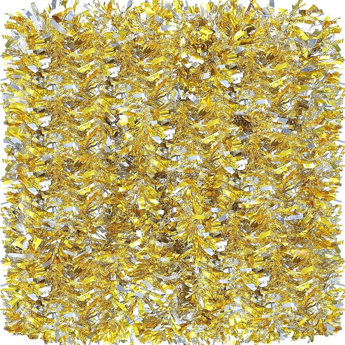 Sosation 100 ft Christmas Tinsel Garland Christmas Tree Twist Garland Bulk Glitter Metallic Strea... | Amazon (US)