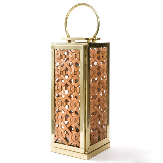 Luxury and Modern Lantern Gold Woven Leather Tower Floor | Etsy | Etsy (US)