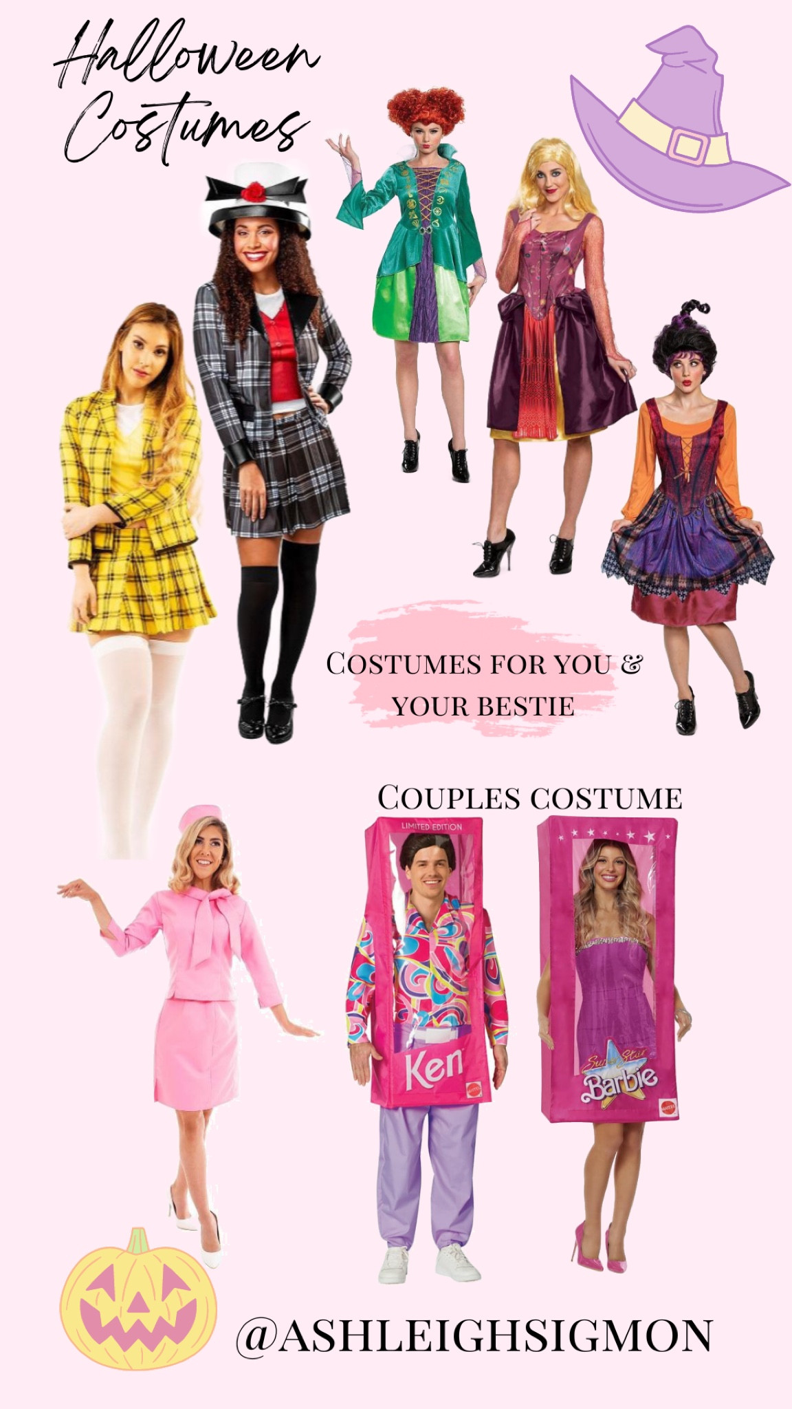 Adult Halloween costume
Sanderson sisters hocus locus costume
Cher and dion clueless costumes
Ken and Barbie costume
Elle woods costume
Easy Halloween costumes
Group costumes
Couples costumes

#LTKstyletip #LTKSeasonal #LTKHalloween