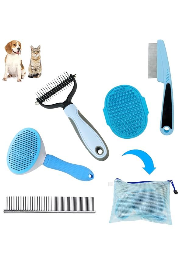 MASTER QUEEN Dog Brush Dog Grooming Kit 5PCS - Dog Brushes for Grooming, Dog Brush for Shedding,P... | Amazon (US)