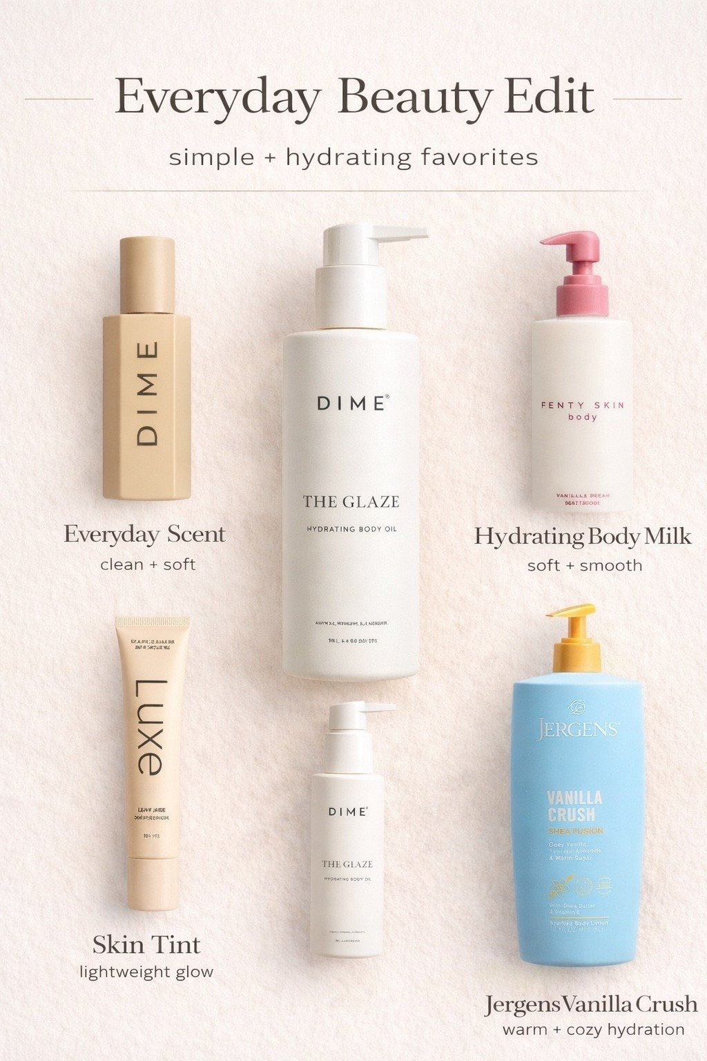 My everyday glow routine lately 🤍✨
These are the products I keep reaching for when I want to feel fresh, hydrated, and just put together without overthinking it.

The vanilla + clean scent combo on this lineup is SO good… like soft, cozy, but still elevated.

If you’ve been wanting that effortless “you just smell good” vibe… this is it.

Shop everything on my LTK ✨

#ltkbeauty #ltkfinds #amazonbeauty #everydaybeauty #beautyedit #skincareroutine #bodycare #glowyskin #hydratedskin #vanillascent #cleanbeauty #beautyfavorites #ltkstyle #ltkcreator #amazonfinds #simplebeauty #everydayroutine #beautyinspo #springbeauty #momlifeessentials

#LTKBeauty #LTKU #LTKmomlife