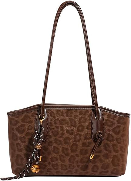 Shoulder Bag for Women Brown Purse Retro Fall Handbags with Zipper | Amazon (US)