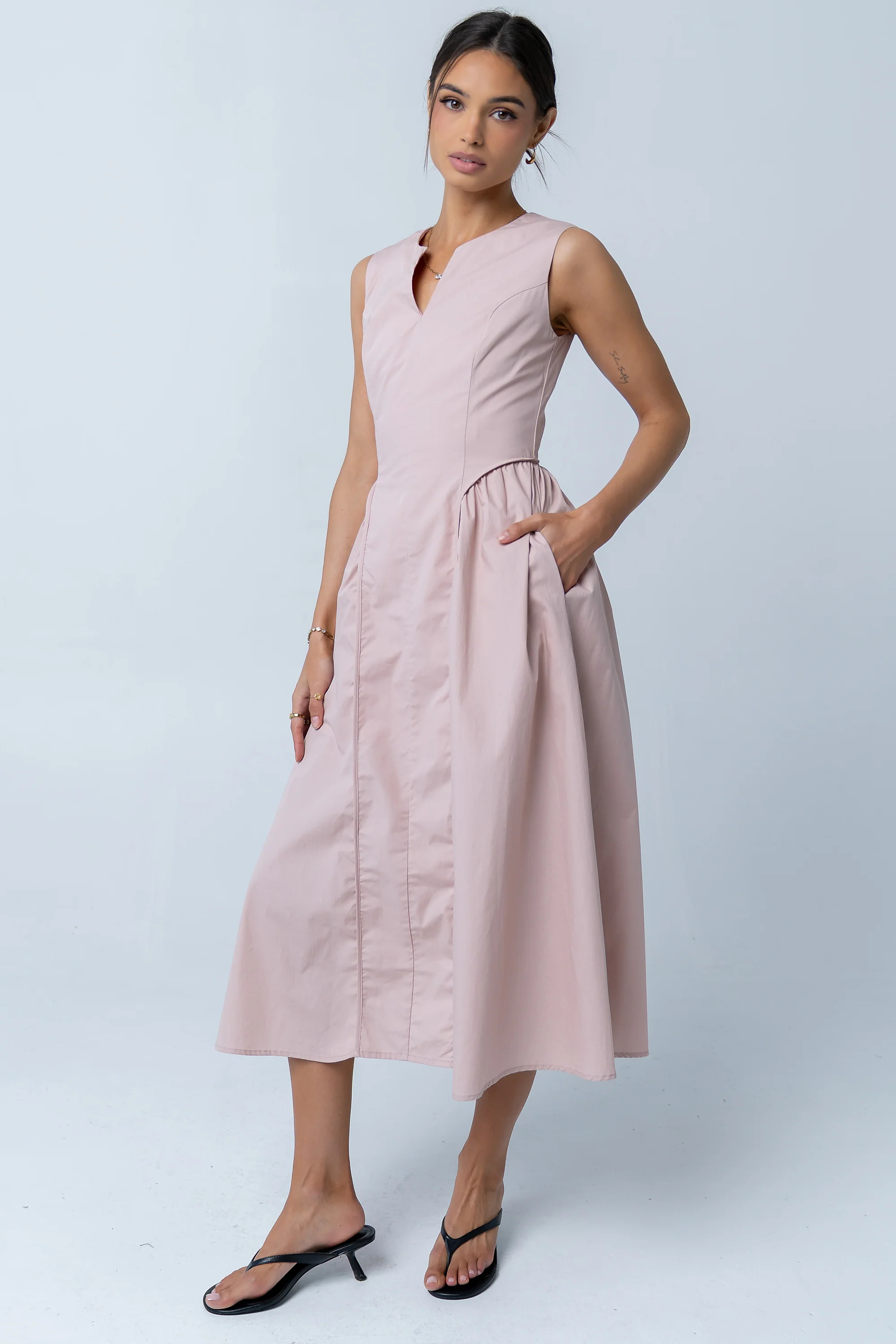 Jaynie Midi Dress in Rose | Böhme US