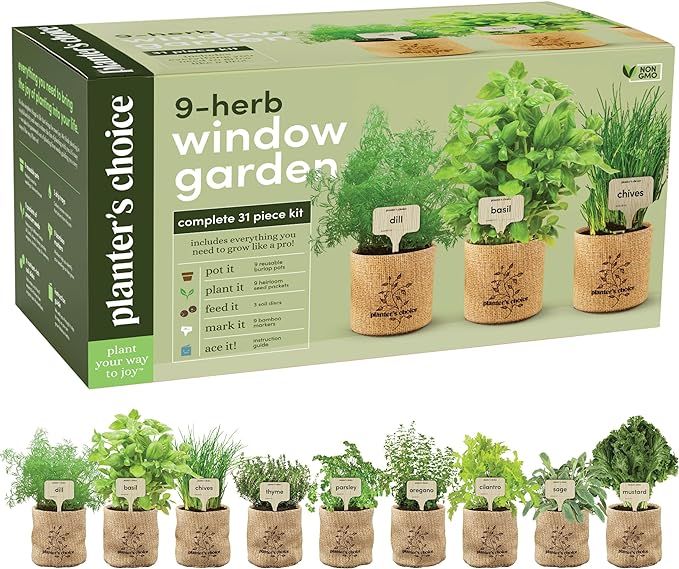 9 Herb Indoor Window Garden Kit - House Plants Seeds - Best Unique Easter Gift Ideas for Women, M... | Amazon (US)